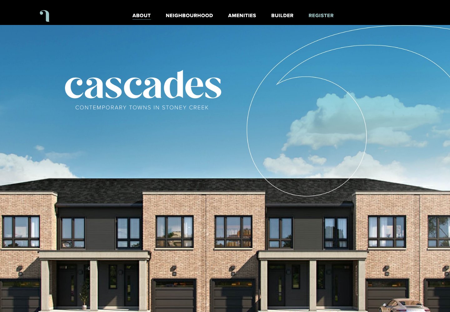 Cascades website — desktop homepage
