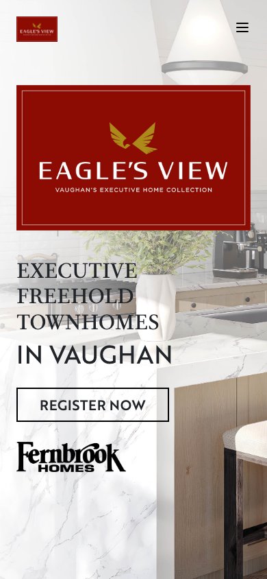Eagle’s View website at a mobile screen width