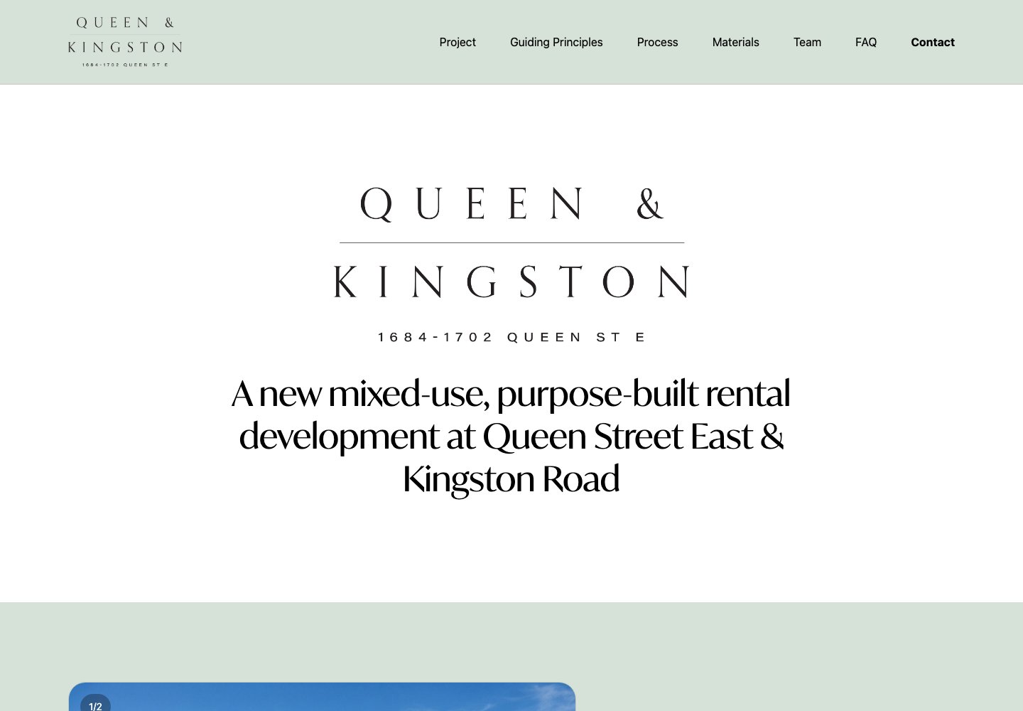 Queen & Kingston website — desktop homepage