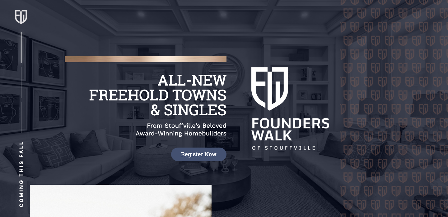 Current preview of the Founders Walk website