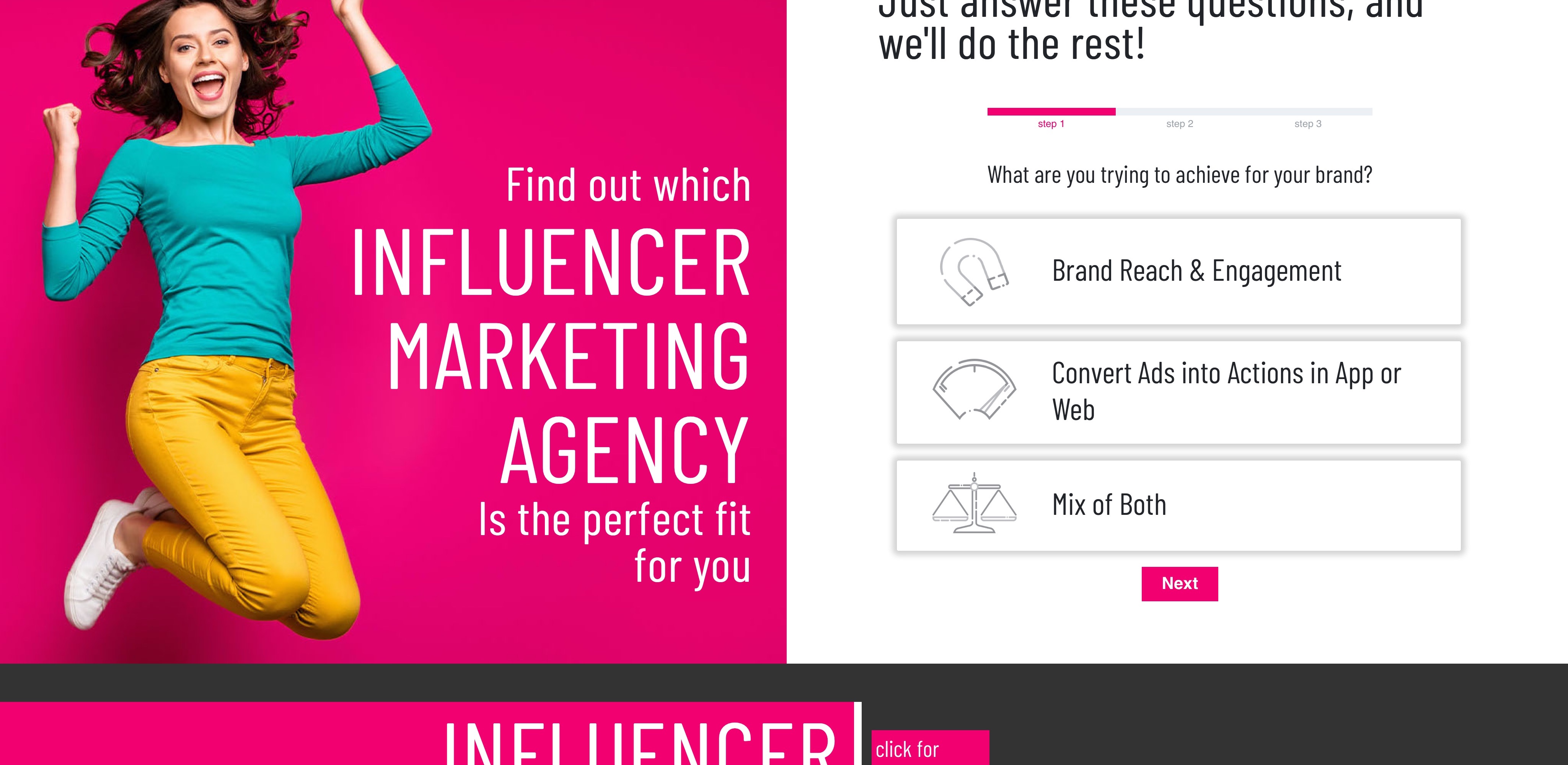 Influencer Marketing Agency website preview