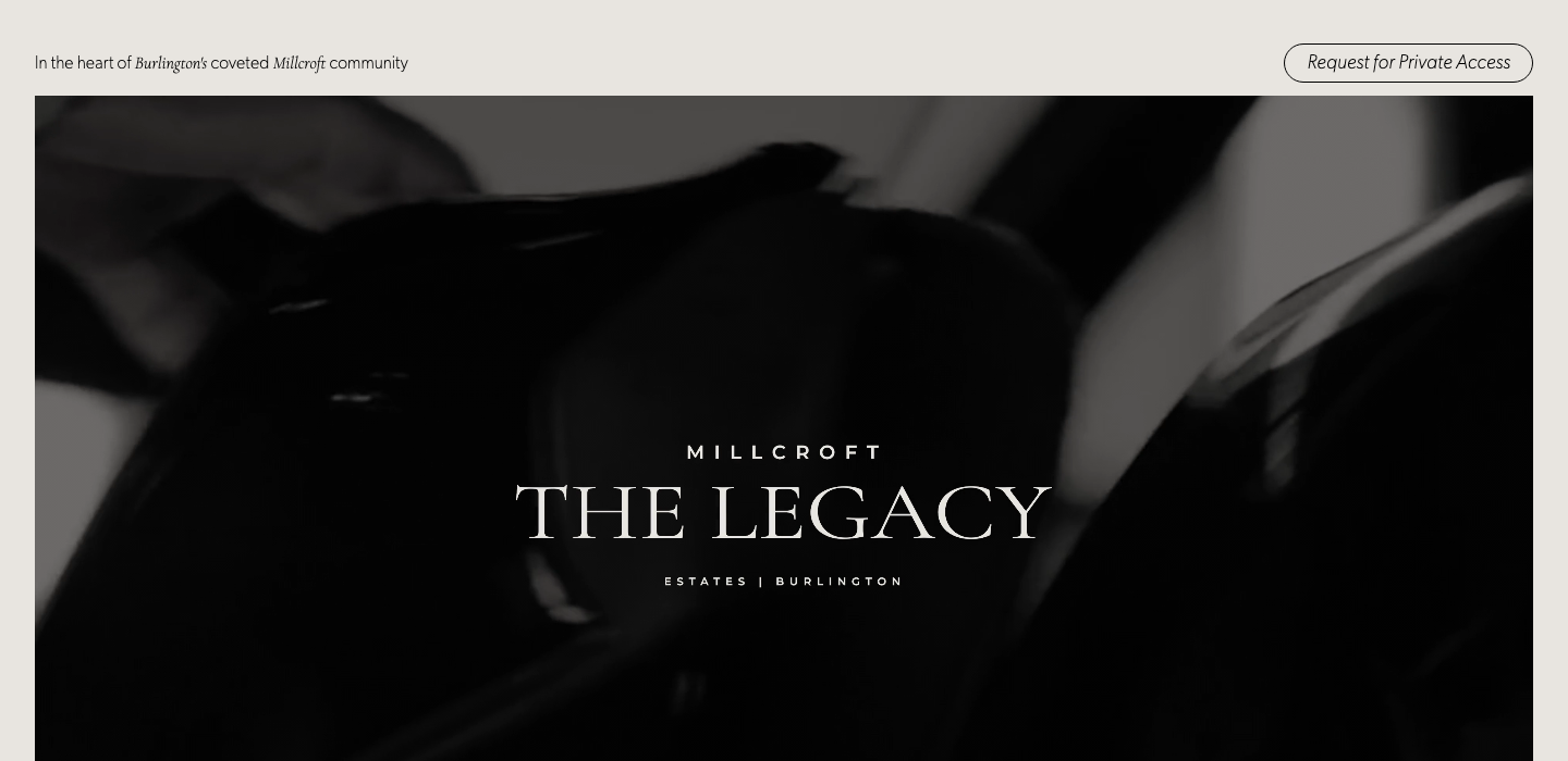 Current preview of the Millcroft — The Legacy website