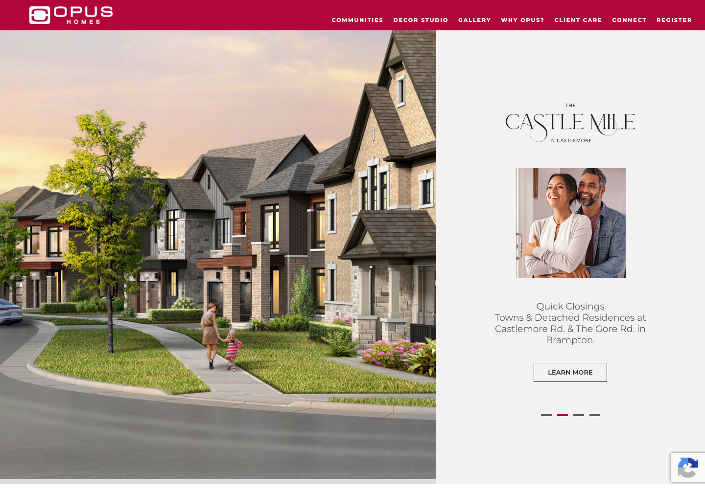 Preview of the OPUS Homes website