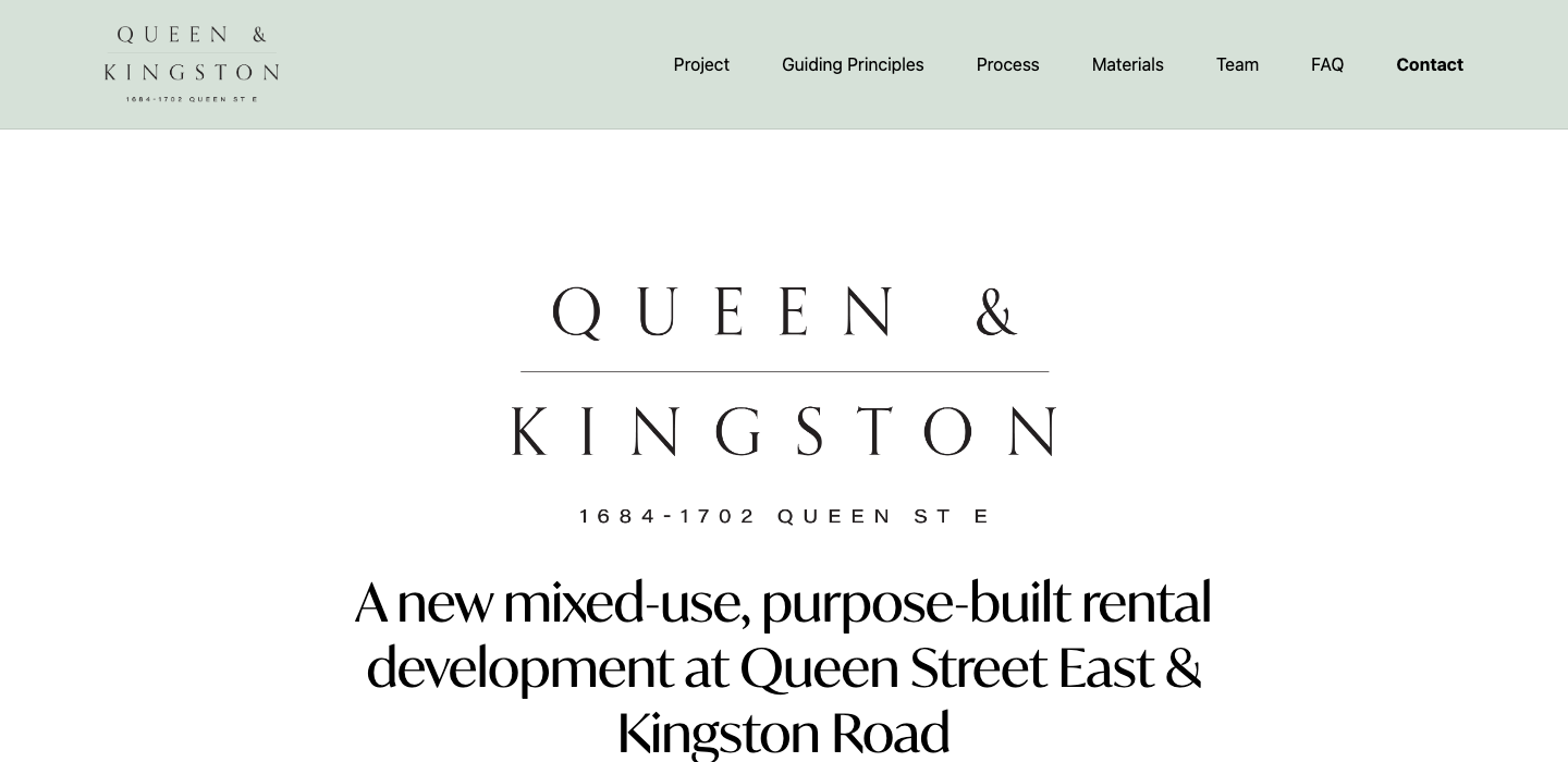 Current preview of the Queen & Kingston website